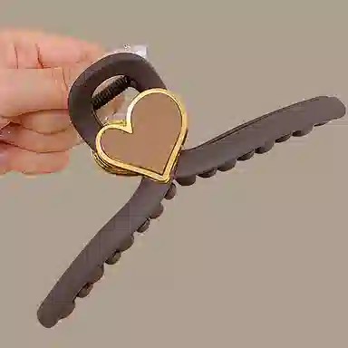 左欧 咖色 爱心 高级感 多发量 八字夹 新款 爆款后脑勺 方巾 女款