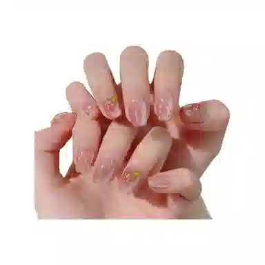 爱鼎琪 立体草莓手工美甲纯欲风日常可爱猫眼假指甲贴片可拆卸短甲  短款粉色晕染