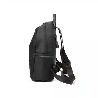 老人头 潮流时尚日常通勤防水背包 织物 双肩包 常规 男女同款情侣款 黑色