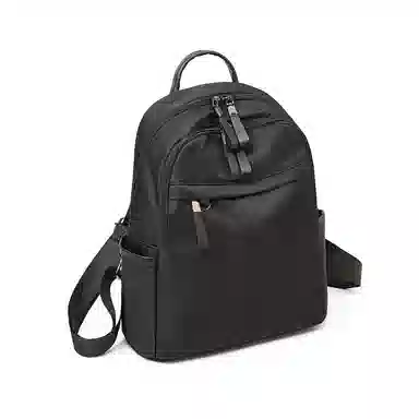 老人头 潮流时尚日常通勤防水背包 织物 双肩包 常规 男女同款情侣款 黑色