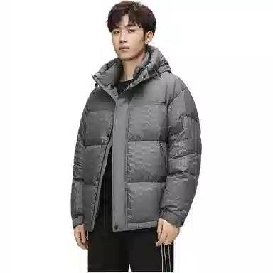 鸭鸭 鹅绒冬季保暖简约休闲时尚舒适抗寒连帽羽绒服 男款