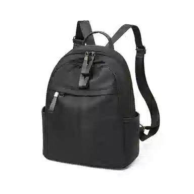 老人头 潮流时尚日常通勤防水背包 织物 双肩包 常规 男女同款情侣款 黑色