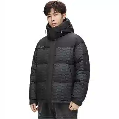 鸭鸭 鹅绒冬季保暖简约休闲时尚舒适抗寒连帽羽绒服 男款