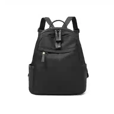 老人头 潮流时尚日常通勤防水背包 织物 双肩包 常规 男女同款情侣款 黑色