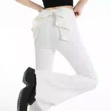 如续 蝴蝶结微喇高腰喇叭裤牛仔裤 女款