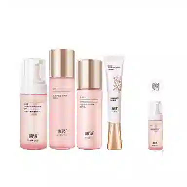 唐诗 玫瑰多肽护肤套装 淡化细纹 抗皱抗初老保湿提亮紧致熬夜不垮脸洗面奶水乳面霜素颜霜组合装