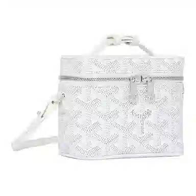 GOYARD Muse Mini Cosmetic Bag White Detachable Leather Strap
