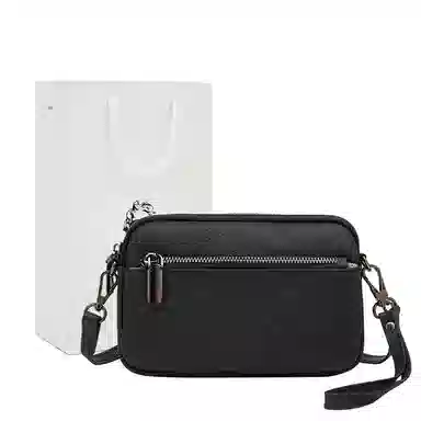 老人头 休闲通勤菱格高级感百搭经典 头层牛皮 单肩斜挎包 常规 女款 黑色/白色/卡其色