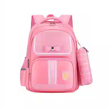 芭菲尼 开学季高颜值多隔层书包年级英伦风护脊减压双肩背包耐磨包包 牛津布 双肩包 儿童款 蓝色/粉色