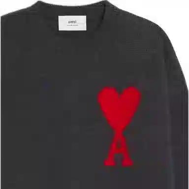 AMIPARIS Logo Wool Sweater Deep Grey