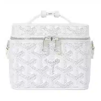 GOYARD Muse Mini Cosmetic Bag White Detachable Leather Strap