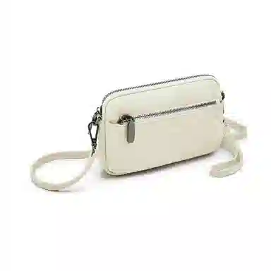 老人头 休闲通勤菱格高级感百搭经典 头层牛皮 单肩斜挎包 常规 女款 黑色/白色/卡其色