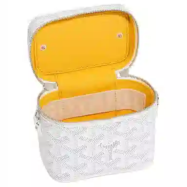 GOYARD Muse Mini Cosmetic Bag White Detachable Leather Strap