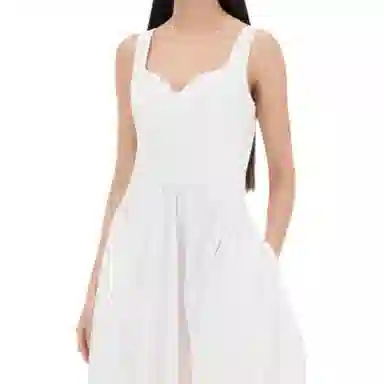 Alexander McQueen Midi Poplin Dress In
