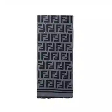 Fendi Wool Scarf Black Grey