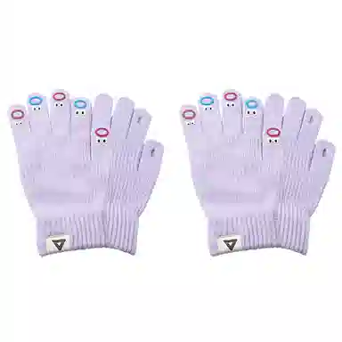 匹克 可爱表情卡哇伊 锦纶 冬季保暖绒线手套 女款