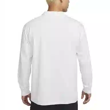 Nike Logo Print Crewneck Long Sleeve Tee White