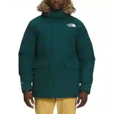 The North Face Logo Embroidered Hoodie Jacket Green
