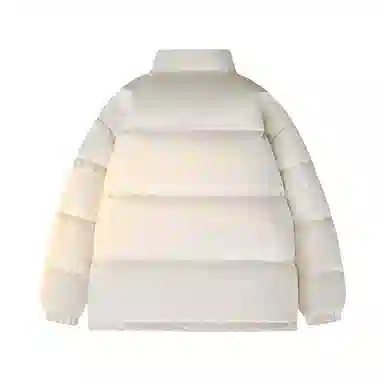 鸭鸭 舒适纯色拉链开合落肩长袖短款羽绒服 男女同款