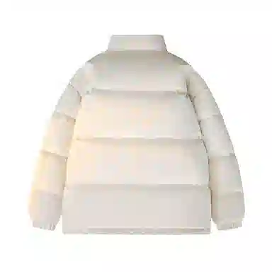 鸭鸭 舒适纯色拉链开合落肩长袖短款羽绒服 男女同款