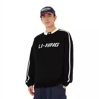 LiNing Letter Print Crewneck Sweatshirt Black