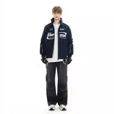 The Simpsons Logo Embroidered Racing Jacket