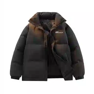 鸭鸭 舒适纯色拉链开合落肩长袖短款羽绒服 男女同款