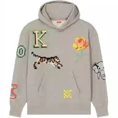 KENZO x Nigo Pixel Tiger Hoodie Pearl Grey