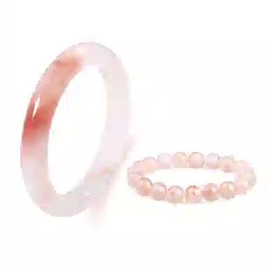 老凤祥 桃花酿 朦胧粉雾渐变光泽 新中式古风雅致 东方美学轻奢设计 汉服搭配温柔氛围通勤百搭#好运 金丝玉 手镯 女款