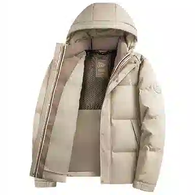 鸭鸭 石墨烯蓄热纯色韩版休闲百搭防寒保暖短款连帽羽绒服 男款