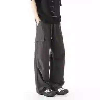 敦煌博物馆 美式复古纯色简约多口袋宽松束脚户外机能伞兵休闲工装裤 男女同款