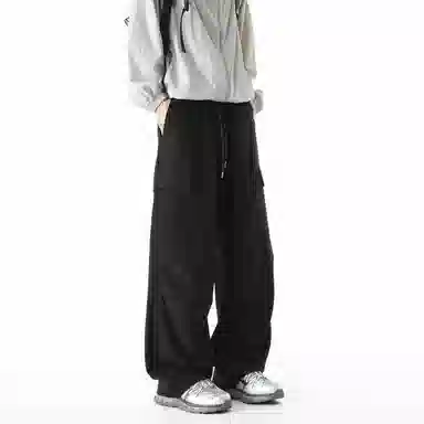 敦煌博物馆 美式复古纯色简约多口袋宽松束脚户外机能伞兵休闲工装裤 男女同款