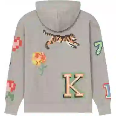 KENZO x Nigo Pixel Tiger Hoodie Pearl Grey