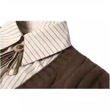 桴生 时尚百搭气质假两件针织衫 女款 咖色