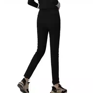 鸭鸭 舒适保暖贴合柔软羽绒裤/棉裤 女款 黑色