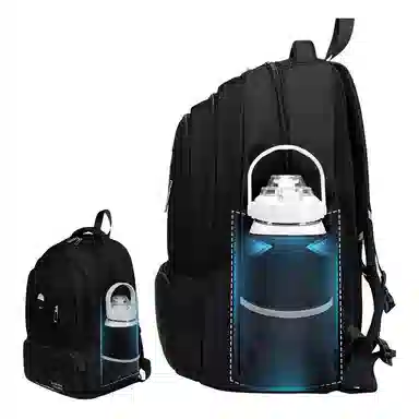 维多利亚旅行者 书包上学减负护脊大容量多隔层小众不撞款高颜值可放大肚水杯 涤纶 电脑包背包双肩包 常规 男女同款情侣款 黑色