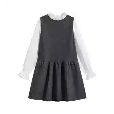 海獭 毛呢小香风套装裙长袖连衣裙两件套 女款