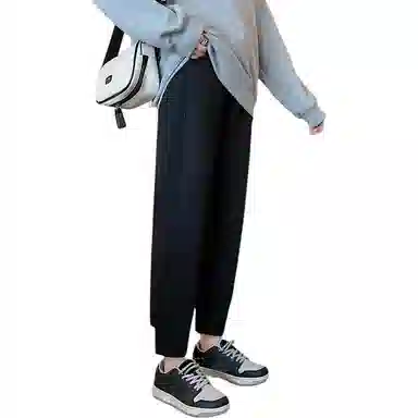 法文箱子 高腰修身微弹休闲裤 女款