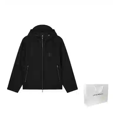 Emporio Armani Hooded Zip Cotton Jacket