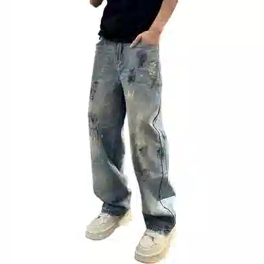 HOKLV Street Ink Denim Pants