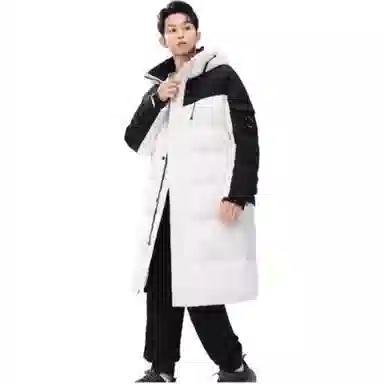 鸭鸭 长款连帽过膝加厚通勤学院时尚百搭休闲羽绒服 男女同款