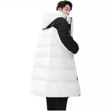 鸭鸭 长款连帽过膝加厚通勤学院时尚百搭休闲羽绒服 男女同款