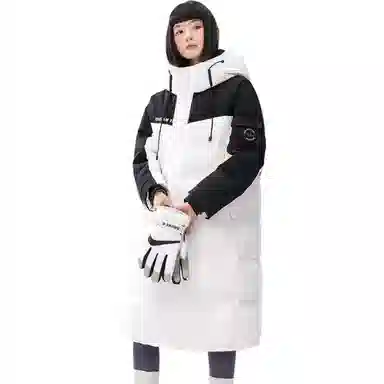 鸭鸭 长款连帽过膝加厚通勤学院时尚百搭休闲羽绒服 男女同款