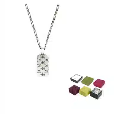 GUCCI GG Marmont Pendant Necklace Silver