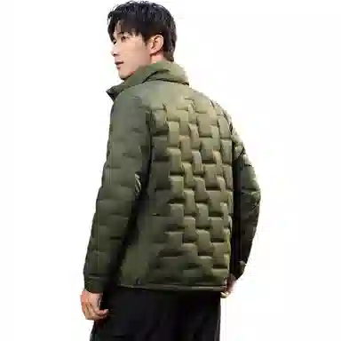 鸭鸭 纯色轻薄立领时尚简约百搭外套羽绒服 男款