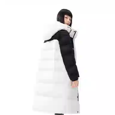 鸭鸭 长款连帽过膝加厚通勤学院时尚百搭休闲羽绒服 男女同款