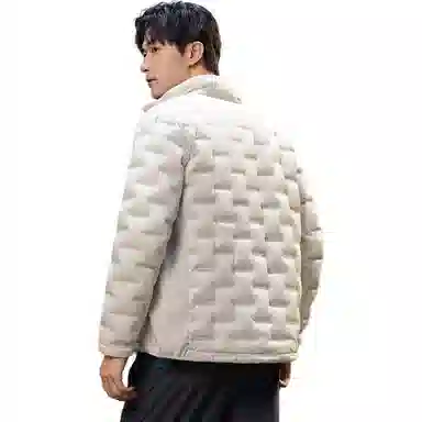 鸭鸭 纯色轻薄立领时尚简约百搭外套羽绒服 男款