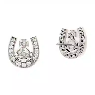 Vivienne Westwood Mare Saturn Hoop Earrings Silver