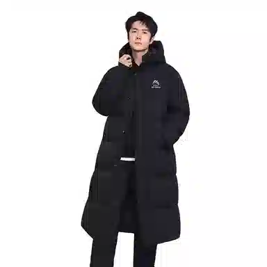 鸭鸭 简约通勤连帽时尚直筒时尚加厚纯色羽绒服 男女同款