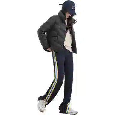 鸭鸭 休闲时尚短款立领防寒保暖外穿羽绒服 女款 黑色